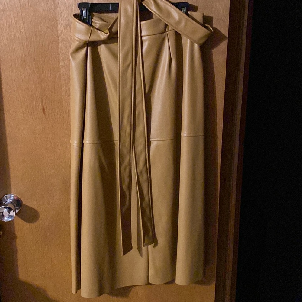 Leather long skirt
